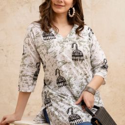 Women Printed Cotton Blend Straight Kurta-image-31