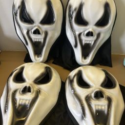 Ghost Black-Petch Spooky Halloween Mask – Scary & Fun Costume Accessory (2 PCS) Party Mask-image-11