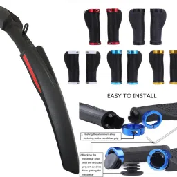 nsv Bicycle Front & Rear Mudguard with Metal Ring Cycle Handlebar Grip Full Length Front & Rear Fender image 3