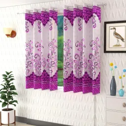 152 cm (5 ft) Polyester Semi Transparent Window Curtain (Pack Of 2)-16