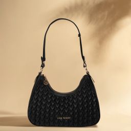 Black Women Messenger Bag Women's Black Quilted Shoulder Bag-image-47