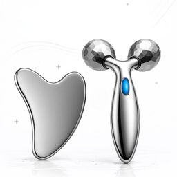 Gua Sha Tool and 3D Face Massager Roller Combo --image-1