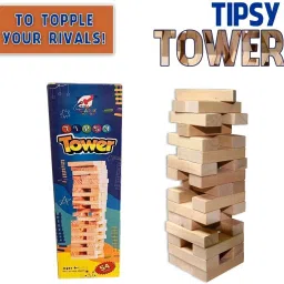 dev herbals 54 Pcs Wood Tumbling Block Stacking Game Dread Table Games Classic Truth & Dare image 3