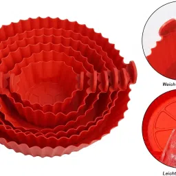 Air Fryer Silicone Pot 6 pcs with Ear Handles, Silicone Pot Liner NGB12 Air Fryer-image-80