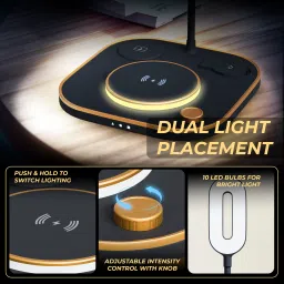 JCBL Accessories 5-in-1 Wireless Charger for Mobile,Watch & Earbuds with Lamp Adjustable Lighting Charging Pad image 4