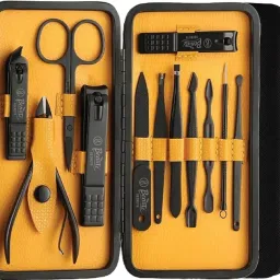 Manicure Set Nail Clippers Pedicure Kit, Professional Stainless Steel Personal Grooming Kit, 12 in 1 Nail Care Tools with Luxurious Leather Travel Case for men and women-image-20