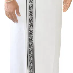 TUNI MANI Printed Border Dhoti / Length 2.0mtr Single Dhoti Solid Men Dhoti-image-21