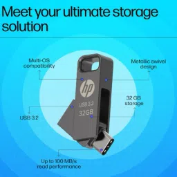 HP x206C USB 3.2 TYPE C 32 GB OTG Drive Compatible with Desktop Computer, Laptop, Mobile, Television USB 3.2 Metal Case image 3