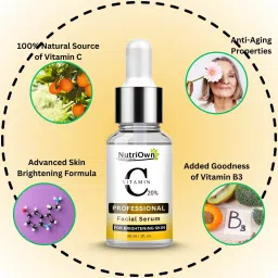 NutriOwn Vitamin C Serum for Radiant Skin & Hyper Pigmentation | Instantly Boosts Glow and Gradually Reduces Spots | Bright Complete Professional Vitamin C Booster image 2