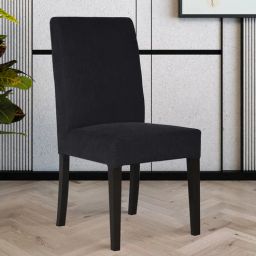 woodsworth from pepperfry Eva Fabric Dining Chair in Charcoal Grey Colour-picture-4
