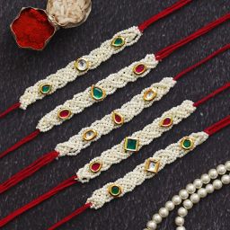 Thread new_rakhi Pearl Rakhi, Chawal Roli Pack Set-picture-18