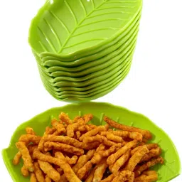 Melamine Stylish Leaf Shape Quater Plate For Serving Snacks-Pack Of 12 Quater Plates Quarter Plate-image-28