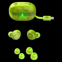JLAB Go Pop ANC TWS Earbuds with Active Noise Cancellation (IP55 Sweat and Splashproof, Google Fast Pair, Transparent Neon Green) image 3