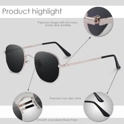 good friends UV Protection, Gradient, Polarized Rectangular Sunglasses (Free Size) image 4