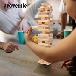 arovemic Jenga Game Wooden Blocks Stacking Tower Game for Kids Ages 6 and Up Board Game Accessories image 5