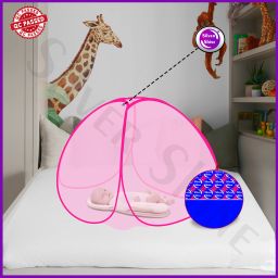 Polyester Kids Washable Foldable Baby Mosquito Net /Machhardani High Durability Pink Color Mosquito Net-image-12