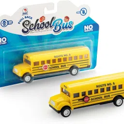 Door Opening Pull-Back School Bus, Miniature Scaled Model 5.1 inch Mini Toy Bus-16