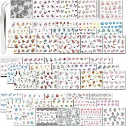 9 Nail Art Stickers, Easy Diy Water Transfer Nail Decals Nail Decoration-10