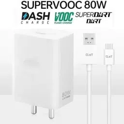 CLAT 80 W SuperVOOC 6 A Wall Charger for Mobile with Detachable Cable-picture-25