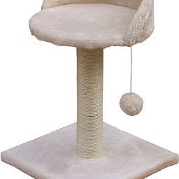 Soft Fur Activity Cat Tree Scratching Post with Sisal Tower for Kittens-Cat Free Standing Cat Tree-image-77