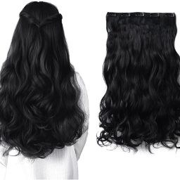 Black Clip in Wavy Hair Extension-image-42