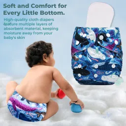 bembika Cloth Diaper With 4 Layer inserts - M image 5