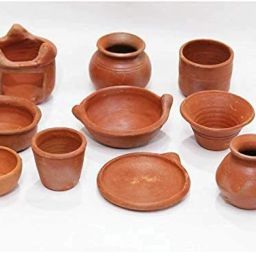Clay Miniature Kitchen Set for Children Toy Playset 10 pcs Set-image-5