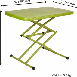supreme Scissor Height Adjusting Table, Mehandi Green Plastic Study Table image 2