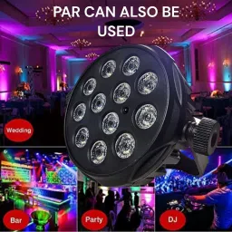 candle Led Slim Mini Par Stage Light 2WX12 Leds Multi Color with Remote Control Disco Ball Set image 5