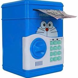 ATM Piggy Bank Mini ATM Coin Bank Electronic Money Safe Toy Kids Gift with secret code lock Coin Bank (Multicolor) Coin Bank-image-17