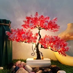 Artificial LED Bonsai Tree with Lush Colorful Foliage For Room Decoration Bonsai Wild Artificial Plantwith Pot-image-22
