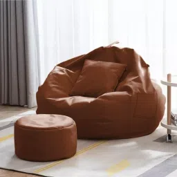 XXXL Bean Bag with Footrest and Cushion Ready To Use Faux Leather Teardrop Bean Bag With Bean Filling-picture-21