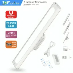 Touch On/Off Switch 28 SMD USB Rechargeable LED Under Cabinet Lights 2 Steps LED Light Bar for Residence magnet stick-on Closet Light for Home & warehouse 8 hrs Lantern Emergency Light-19