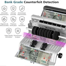 BANKOMAT Premium Quality Currency/Cash Machine with Fake Note Detection,Batch Mode & Fast Countertop Currency Detector image 5
