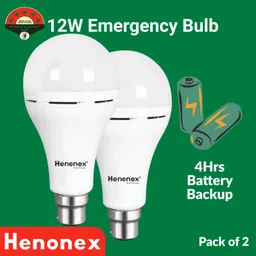 henonex Pack of 2 – 12W Rechargeable LED Emergency Bulbs with Bright Output 2 hrs Bulb Emergency Light-picture-27