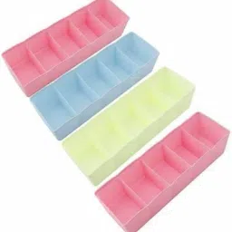 5-Compartments Socks/Handkerchief/Underwear Storage Box Socks Drawer Closet Organizer - SET OF 4 Drawer Divider (Plastic) Closet Divider-67