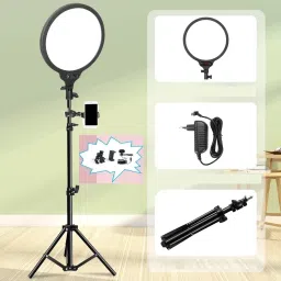 FKU NEEPHO PL26CM Led Round Panel Light with 7 FEET Tripod N Phone Holder Tripod Kit-23