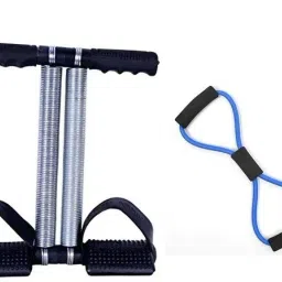 Double Spring Tension Abdominal Exerciser Equipment Sit Up Foot Assistant Foot Pedal Tummy Trimmer with Resistance Tube Fitness Accessory Kit Kit-image-34