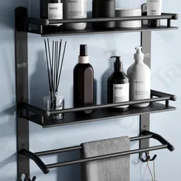 gloxy Premium Towel rack/Towel Hanger/Towel Stand/Holder/Bathroom Accessories Stainless Steel Wall Shelf-picture-43