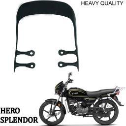 QX SPL1 Hero Splendor Metal Bike Rear Seat Handle Backrest, Black Bike Headlight Grill-17