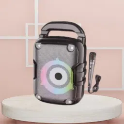 GUGGU Bluetooth Speaker with Wireless Karaoke Mic, 6Hrs Playtime and RGB Lights S41 20 W Bluetooth Soundbar-picture-46