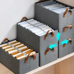 regalo Large FlexiFold Cloth Basket Box Organizer Grey (Pack of 5 )-picture-31