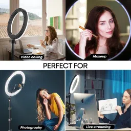 Hold up 14 Inch Ring Light for Phone Camera 3 Temperature Mode Ring light without Tripod Ring Flash image 3
