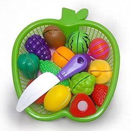 gknex Kids Pretend Play Fruit & Veggie Cutting Set with Basket Educational Toy-picture-37