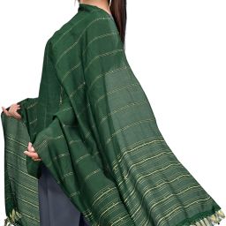 Pure Cotton Embroidered Green Women Dupatta-image-23