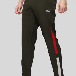 Men Striped Olive Track Pants-picture-3