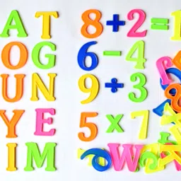 English Alphabet A to Z & Number Set, Non Toxic & Non Magnetic 2 inch Play & Learn Educational Plastic Set for Kids (Pack of 51)-15