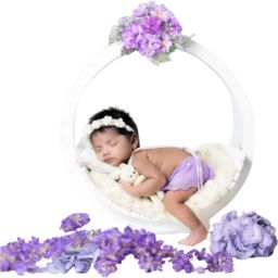 Baby Fur Swing Bed | Baby Photoshoot Prop Fur Swing Bed Round-image-9