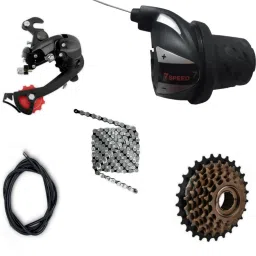 7 Speed Gear Set With Derailleur Chain Freewheel New Design Mountain Bike, Racing Bike, Road Bicycle Wheel-image-6