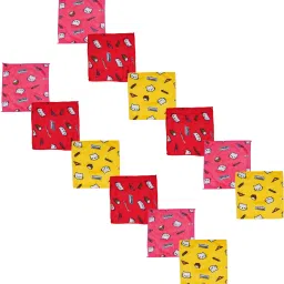 E Fame Floral Design Curve Edges 10 CM * 10 CM ["Multicolor-1"] Handkerchief-image-66